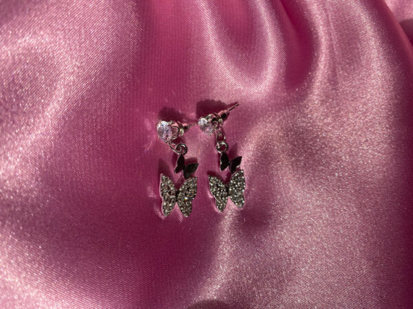 Silver butterfly earrings